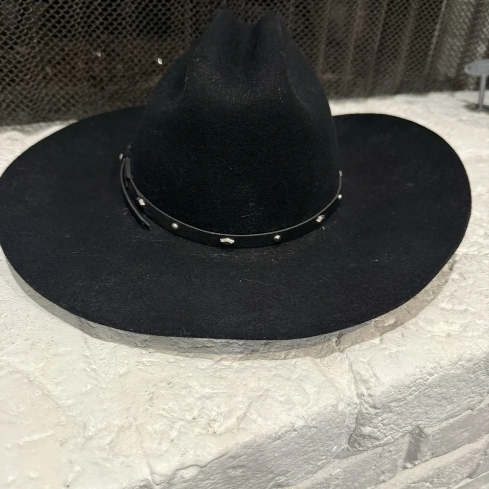 Vintage Stallion Stetson XX Premium Wool Black Cowboy Western Hat Size 6 7/8